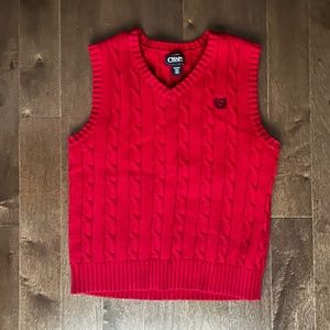 Chaps red sweater vest size M